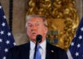 U.S. President-elect Donald Trump delivers remarks at Mar-a-Lago in Palm Beach, Florida, U.S., December 16, 2024. REUTERS/Brian Snyder