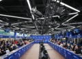 A general view of leaders attending the European Political Community Summit at the Puskas Arena, in Budapest, Hungary, November 7, 2024. REUTERS/Marton Monus