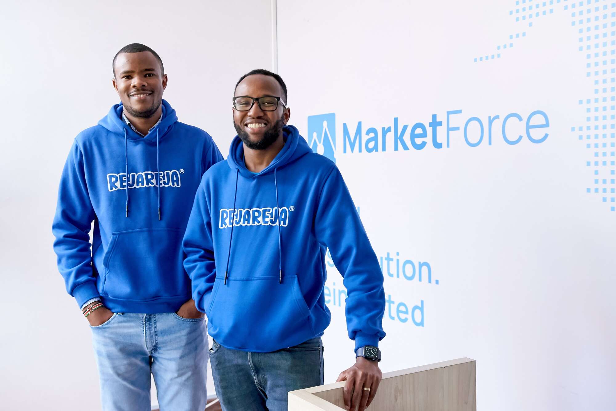 Tesh Mbaabu and Mesongo Sibuti, 29, Co-founders, MarketForce 

 

Photo/Pool