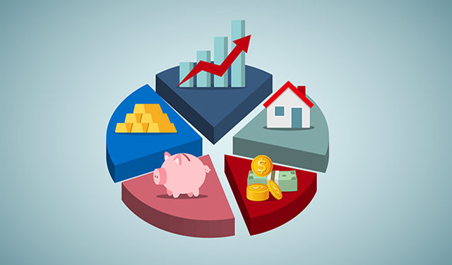 Asset allocation dividing an investment portfolio among different asset categories.