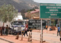 Trucks crossing the Namanga border between Kenya and Tanzania