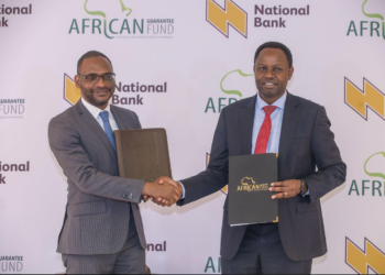 Managing Director, National Bank Kenya, Peter Kioko (RIGHT) and Group Chief Executive Officer, African Guarantee Fund, Jules Ngankam