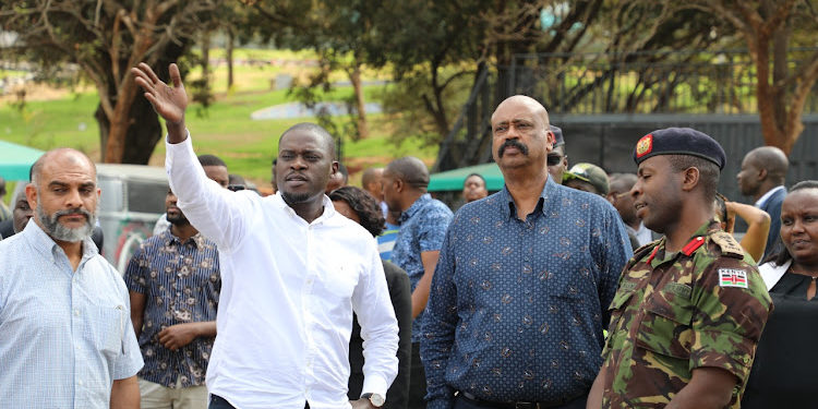 Nairobi Governor Johnson Sakaja and NMS director general Mohammed Badi