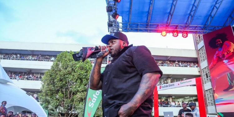 Khaligraph Jones performance during the Sherehe ni better na YouTube shorts launch