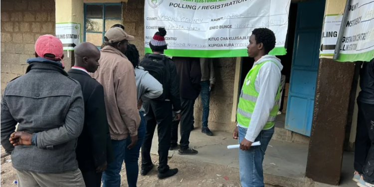 Low voter turnout at Masikonde Primary School in Narok town ward on November 27 2025, voting kicked off at 7.00 AM. Tobias Meso|NMG