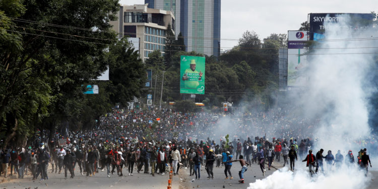 People attend a demonstration against Kenya's proposed finance bill 2024/2025 in Nairobi, Kenya, June 25, 2024. REUTERS/Monicah Mwangi