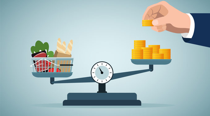 Inflation, Crisis and rising commodity prices concept stock