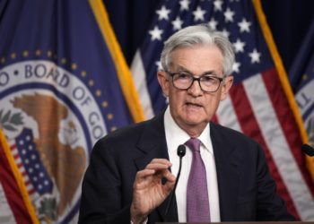 WASHINGTON, DC - JUNE 14: U.S. Federal Reserve Board Chairman Jerome Powell speaks during a news conference following a meeting of the Federal Open Market Committee (FOMC) at the headquarters of the Federal Reserve on June 14, 2023 in Washington, DC. After a streak of ten interest rate increases, Powell announced that rates will remain steady and unchanged. (Photo by Drew Angerer/Getty Images)