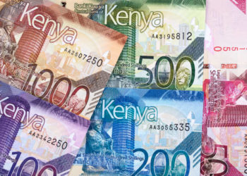 Kenyan shilling a background with new series of banknotes