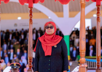 Tanzania's President Samia Suluhu Hassan attends her swearing-in ceremony in Dodoma, Tanzania November 3, 2025. © Tanzania Presidential Press Unit via Reuters